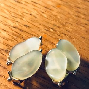 Lucite Yellow Vintage Clip Earrings J8